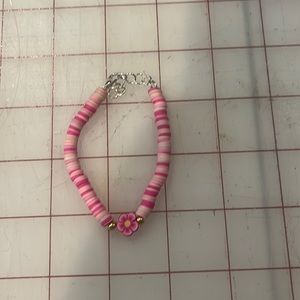 Pink flower bracelet